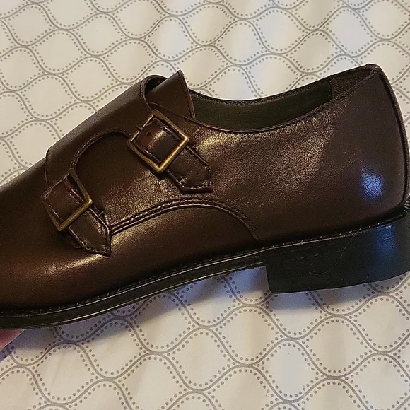 Size 10 Brooks Brother Monk Strap Dress Shoes - Picture 3 of 4